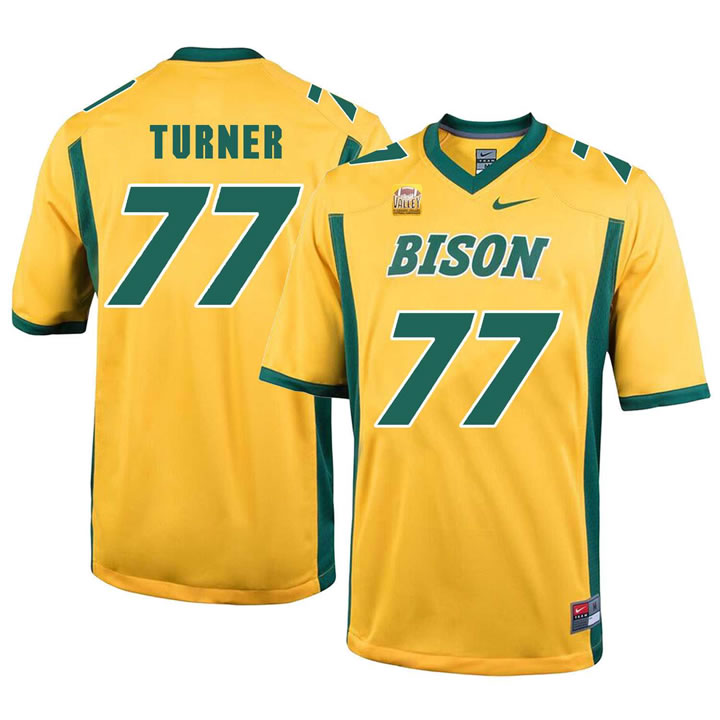 North Dakota State Bison #77 Billy Turner Gold College Football Jersey